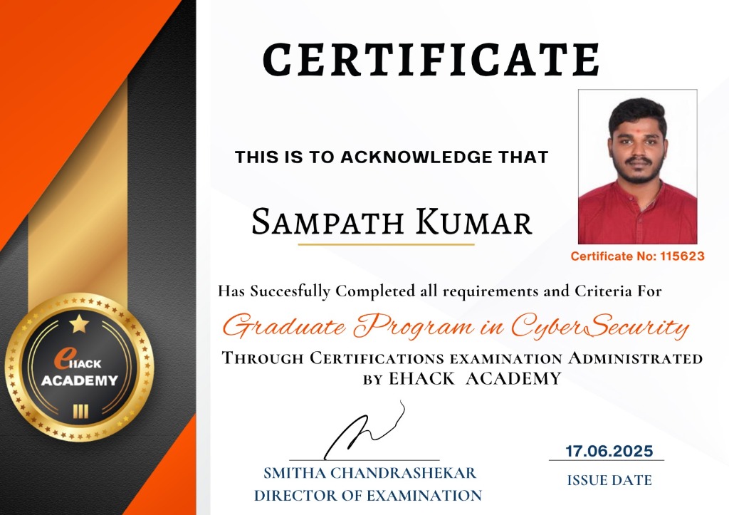 Graduate Program in Ethical Hacking and Cybersecurityᴬᴵ (2 Global Certification) Certificate